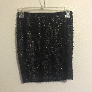 Black Sequin Mini Skirt